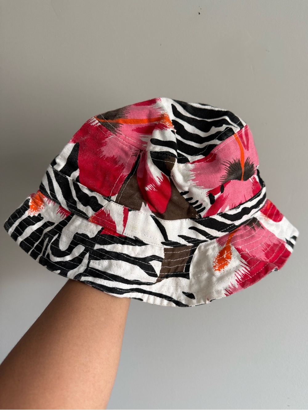 Floral Zebra Print Bucket Hat